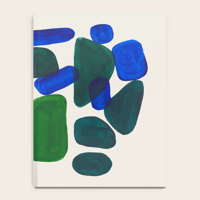 Minimalist Modern Mid Century Colorful Abstract Shapes Phthalo Blue Lime Green Gradient Overlapping Notebook Gallery Image 4