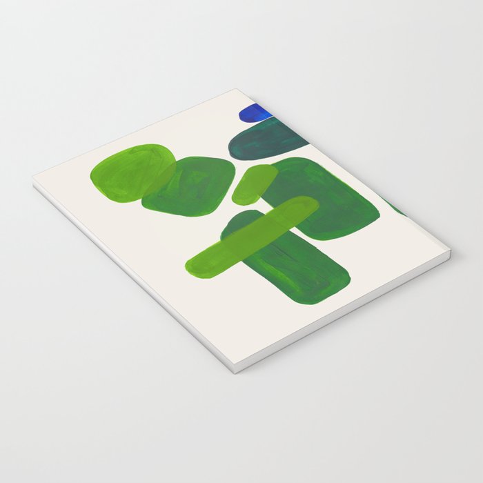 Minimalist Modern Mid Century Colorful Abstract Shapes Phthalo Blue Lime Green Gradient Overlapping Notebook Gallery Image 3