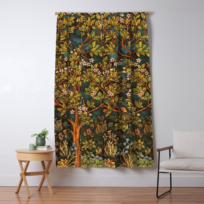 William Morris Tree Of Life, Morris floral,No, 2. Window Curtain Gallery Image 5