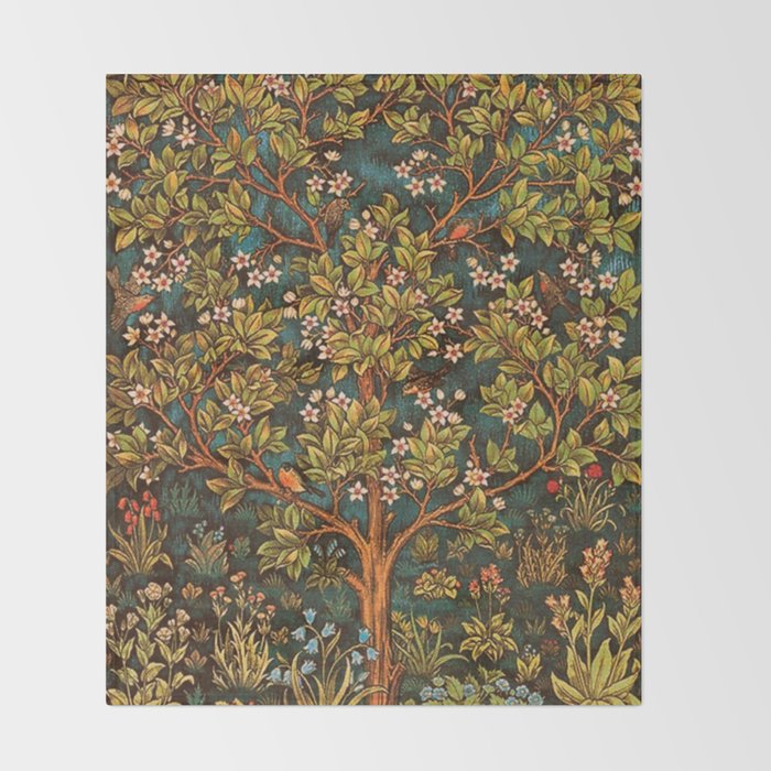 William Morris Tree Of Life, Morris floral,No, 2. Throw Blanket Gallery Image 2