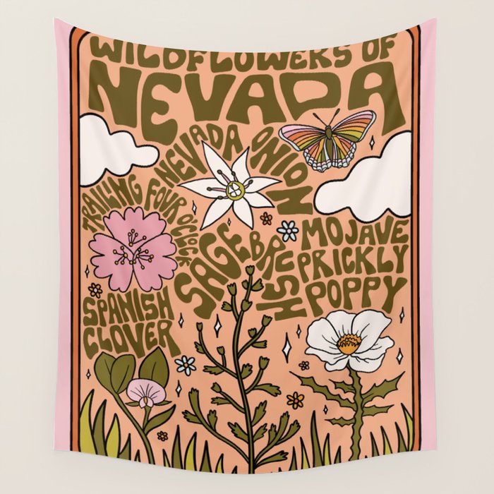 Nevada Wildflowers Wall Tapestry Gallery Image 1