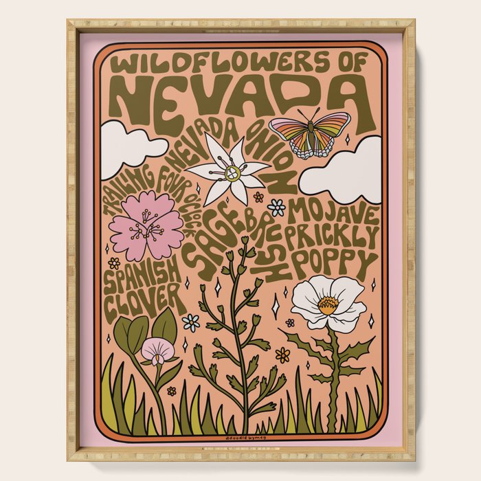 Nevada Wildflowers Serving Tray Gallery Image 1