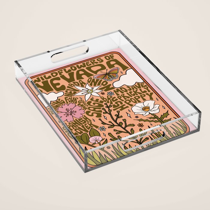 Nevada Wildflowers Acrylic Tray Gallery Image 1