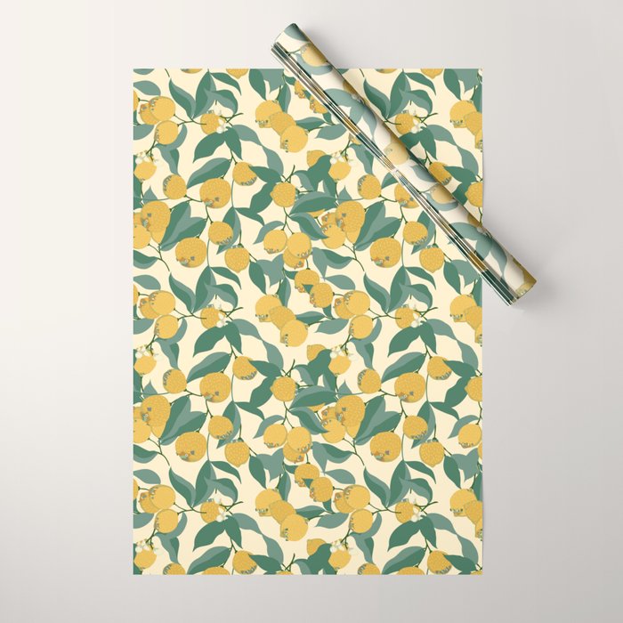 Lemon Pugs Wrapping Paper Gallery Image 1