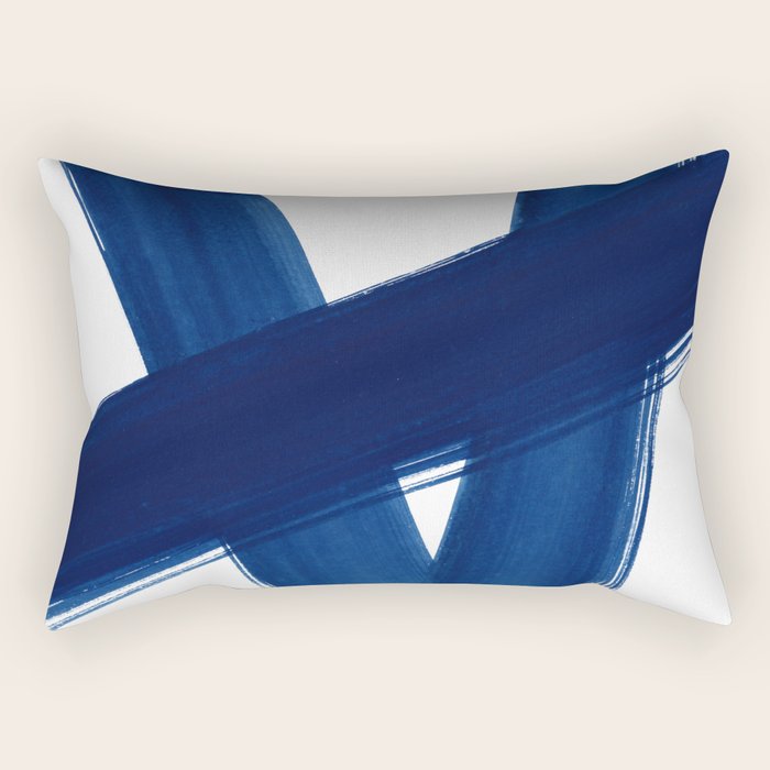 Indigo Abstract Brush Strokes | No. 4 Rectangular Pillow Gallery Image 2