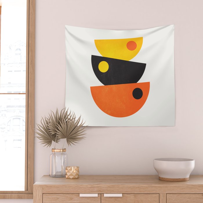 Balance 01: Bowls | Mid-Century Edition Wall Tapestry Gallery Image 2
