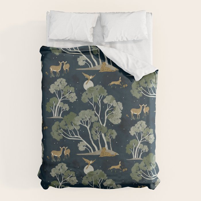 A Forest Awakens Full Moon Duvet Cover Gallery Image 6
