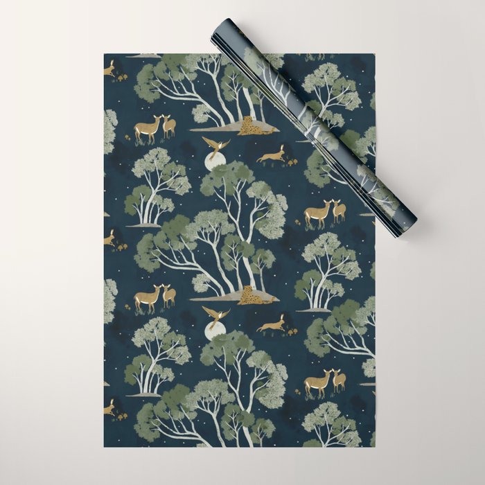 A Forest Awakens Full Moon Wrapping Paper Gallery Image 1