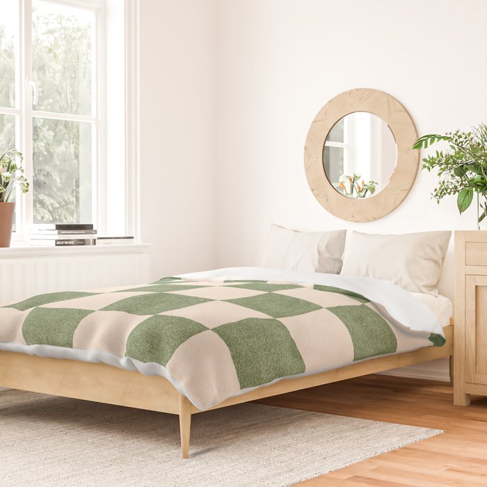 CHECKER - 001 - Olive Duvet Cover Gallery Image 2