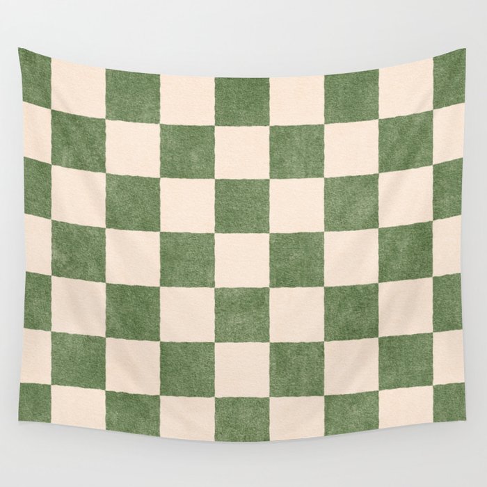 CHECKER - 001 - Olive Wall Tapestry Gallery Image 4