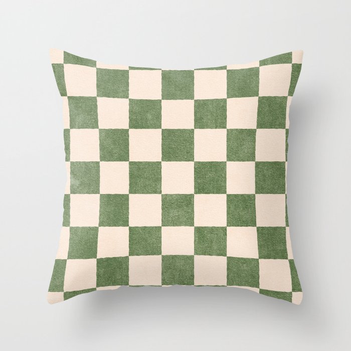 CHECKER - 001 - Olive Throw Pillow Gallery Image 6