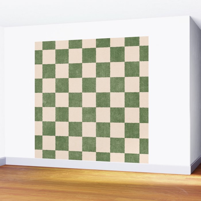 CHECKER - 001 - Olive Wall Mural Gallery Image 2