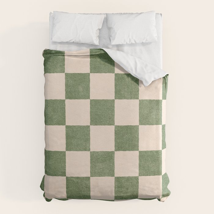 CHECKER - 001 - Olive Duvet Cover Gallery Image 1