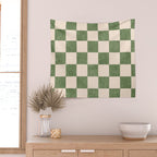 CHECKER - 001 - Olive Wall Tapestry Gallery Image 2
