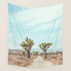 Desert Path - Joshua Tree Landscape, Nature Photography Wall Tapestry Gallery Image 4
