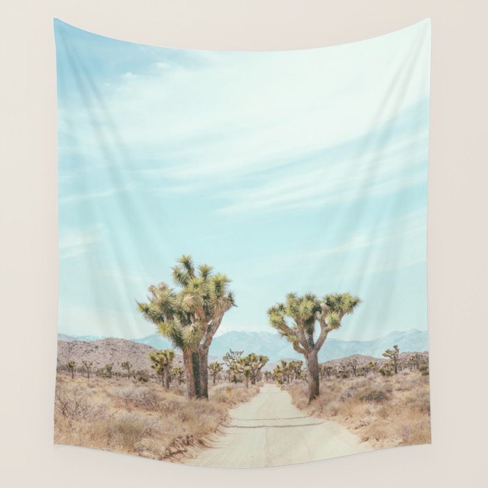 Desert Path - Joshua Tree Landscape, Nature Photography Wall Tapestry Gallery Image 4