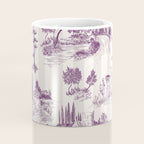 Toile de Jouy French Vintage Pastoral Plum & Cream Stripe Coffee Mug Gallery Image 4