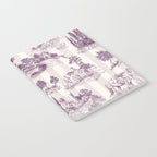 Toile de Jouy French Vintage Pastoral Plum & Cream Stripe Notebook Gallery Image 2