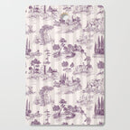 Toile de Jouy French Vintage Pastoral Plum & Cream Stripe Cutting Board Gallery Image 1