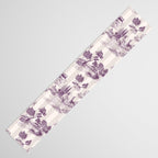 Toile de Jouy French Vintage Pastoral Plum & Cream Stripe Table Runner Gallery Image 3
