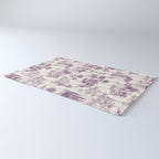 Toile de Jouy French Vintage Pastoral Plum & Cream Stripe Rug Gallery Image 3