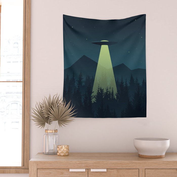 Forest UFO Wall Tapestry Gallery Image 2