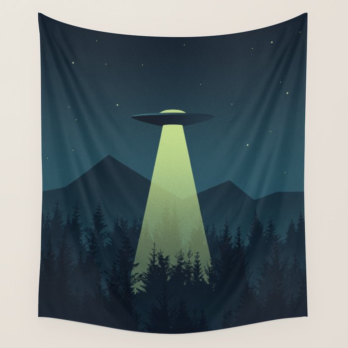 Forest UFO Wall Tapestry Gallery Image 1