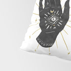 Mystic Hand with Eye - Black and Gold Ink Pillow Sham Gallery Image 4