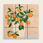 Orange Tree Branch in a Vase Wood Wall Art Gallery Image 1