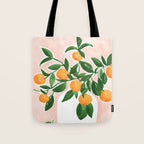 Orange Tree Branch in a Vase Tote Bag Gallery Image 1