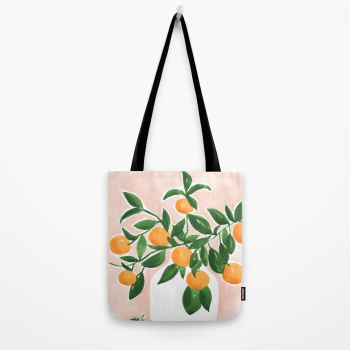 Orange Tree Branch in a Vase Tote Bag Gallery Image 2