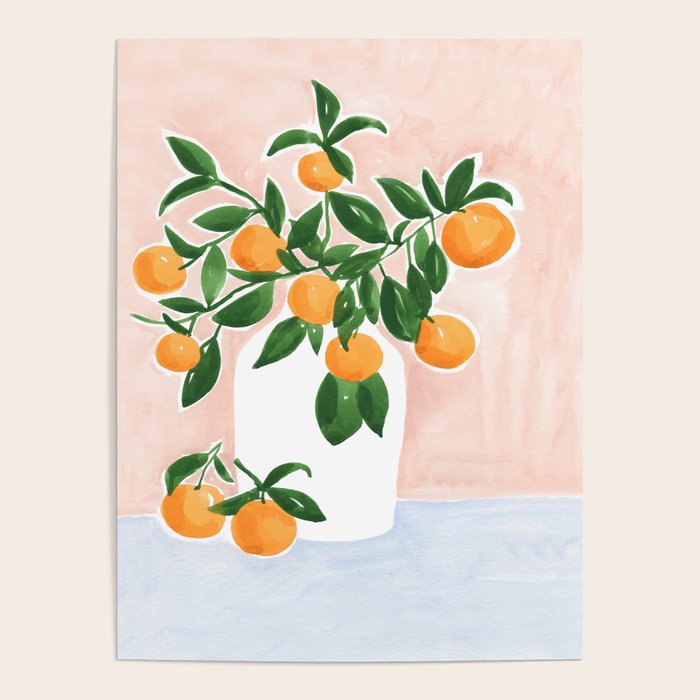 Orange Tree Branch in a Vase Poster Gallery Image 1