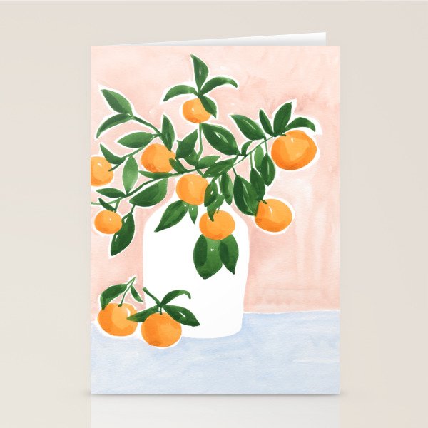 Orange Tree Branch in a Vase Stationery Card Gallery Image 2