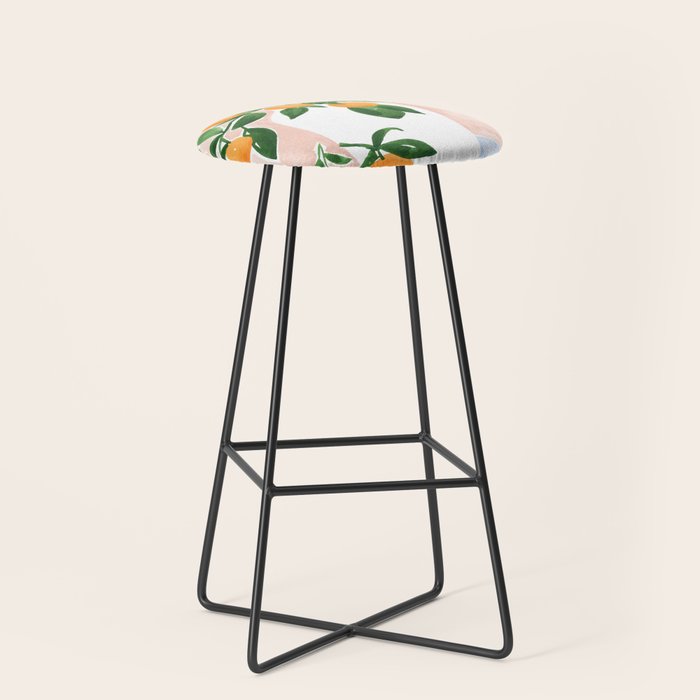 Orange Tree Branch in a Vase Stool Gallery Image 1