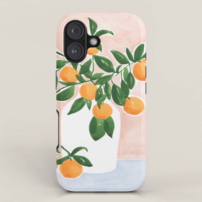 Orange Tree Branch in a Vase iPhone Case Gallery Image 1