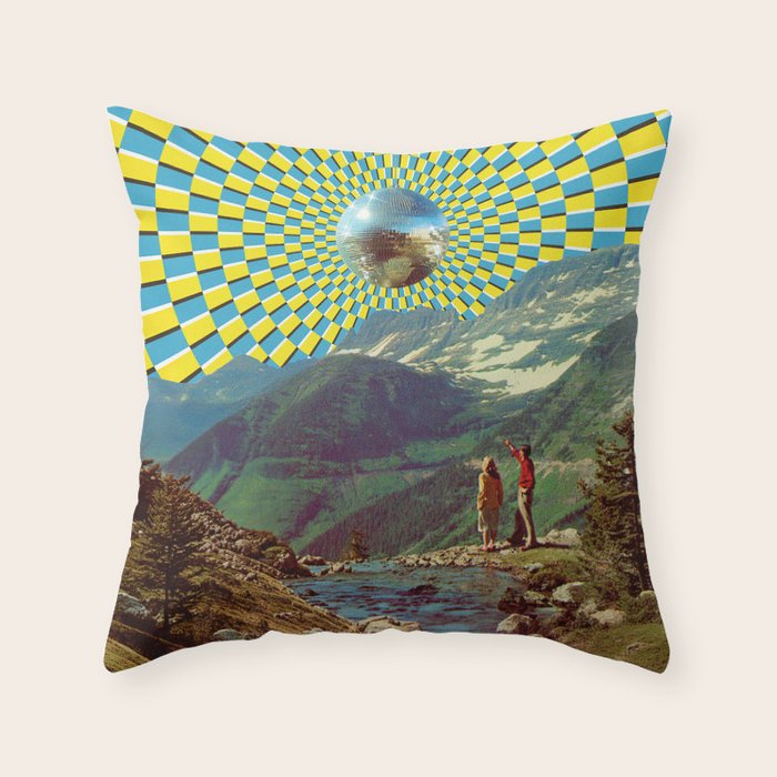 Peak Disco Boogie v2 Throw Pillow Gallery Image 1