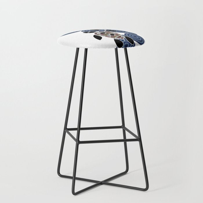 Authentic Aboriginal Art - Sea Turtles 2 Stool Gallery Image 1