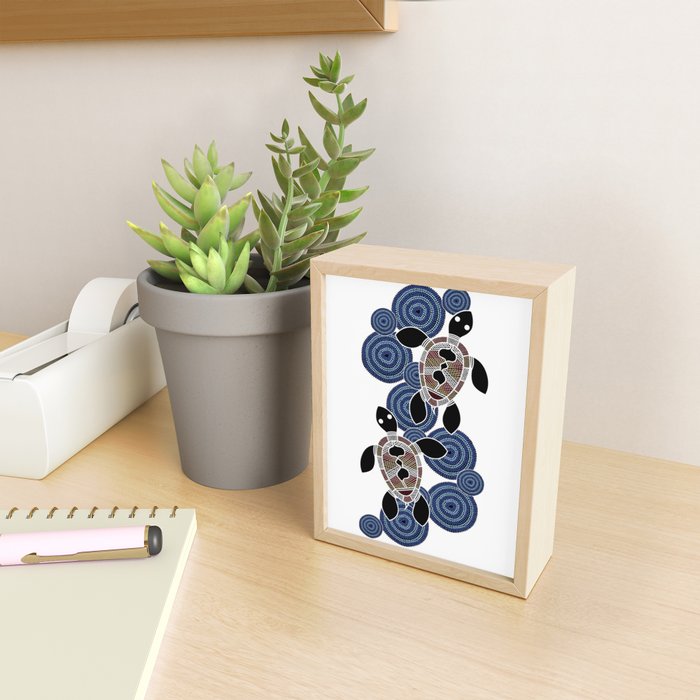 Authentic Aboriginal Art - Sea Turtles 2 Mini Art Print Gallery Image 2