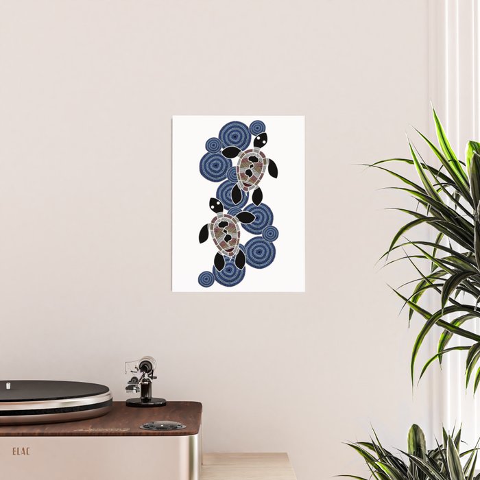 Authentic Aboriginal Art - Sea Turtles 2 Poster Gallery Image 2