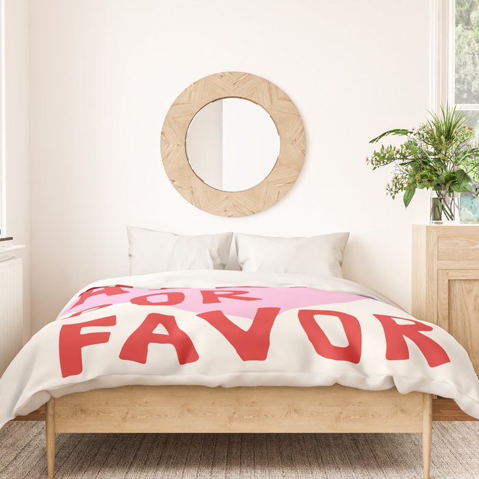 More Amor Por Favor in Pink and Red Duvet Cover Gallery Image 3