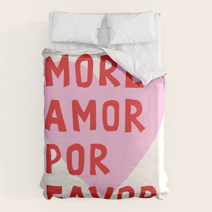More Amor Por Favor in Pink and Red Duvet Cover Gallery Image 6