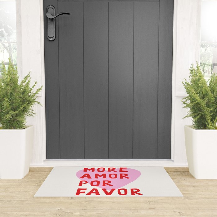More Amor Por Favor in Pink and Red Welcome Mat Gallery Image 3