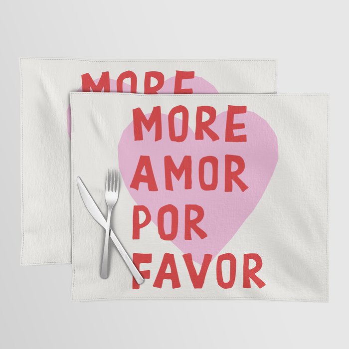More Amor Por Favor in Pink and Red Placemat Gallery Image 1