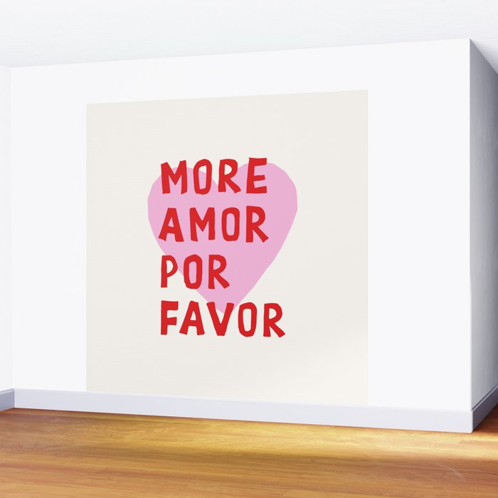 More Amor Por Favor in Pink and Red Wall Mural Gallery Image 2