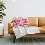 More Amor Por Favor in Pink and Red Throw Blanket Gallery Image 1