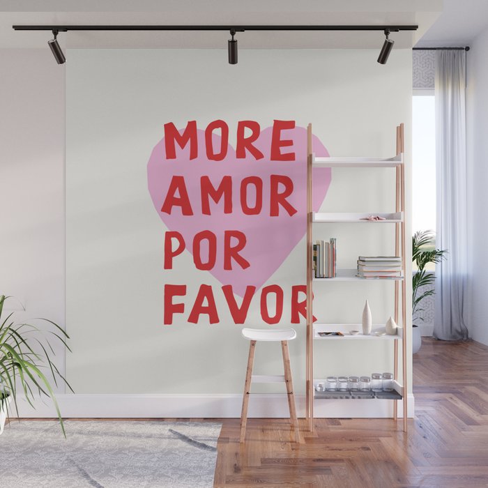 More Amor Por Favor in Pink and Red Wall Mural Gallery Image 1