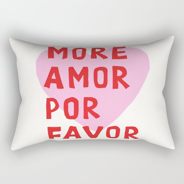 More Amor Por Favor in Pink and Red Rectangular Pillow Gallery Image 1