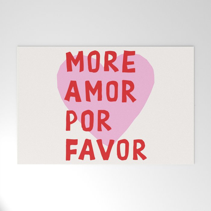 More Amor Por Favor in Pink and Red Welcome Mat Gallery Image 1