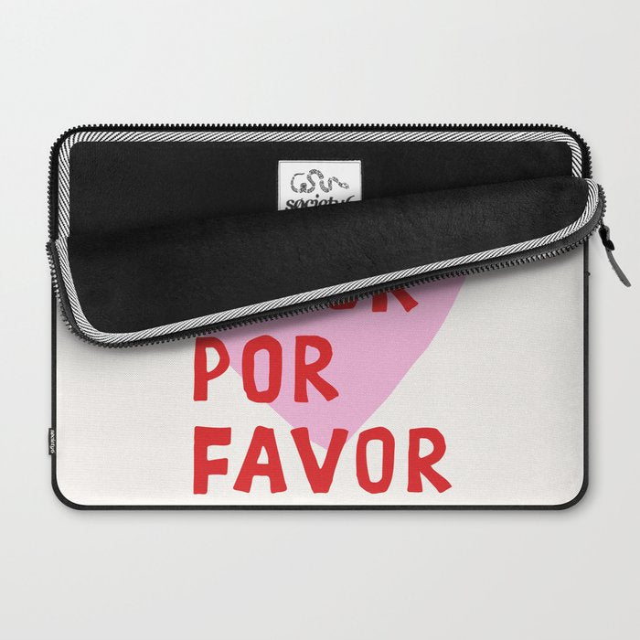 More Amor Por Favor in Pink and Red Laptop Sleeve Gallery Image 2