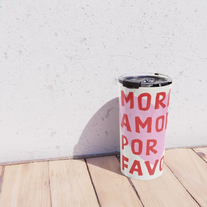 More Amor Por Favor in Pink and Red Travel Mug Gallery Image 4